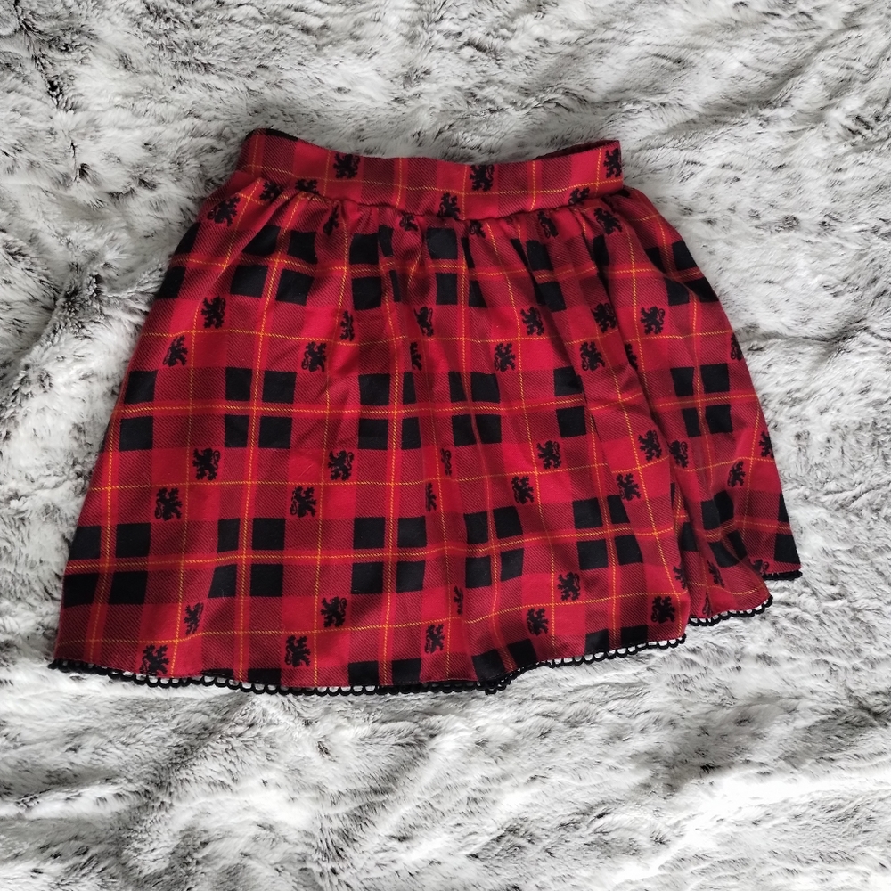 Red and Black Gryffindor Harry Potter Plaid Skirt